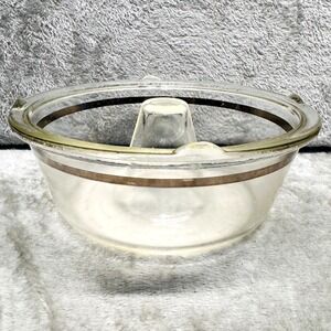 Glassbake Clear Vintage Glass Bundt Cake Pan Angel Food Jello Mold Retro MCM